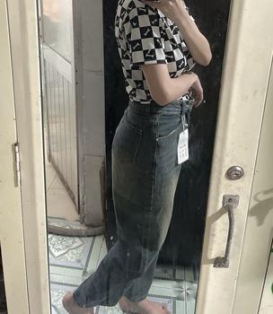 Product Review of ( NẤM LÙN 38 - 69 KG )QUẦN JEAN SUÔNG NỮ LƯNG CAO WASH THỜI TRANG,CHẤT JEAN DÀY MỀM MS 201 from M**🥕 0