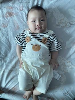 Product Review of Áo Liền Quần ngắn Tay Cho Em Bé Trai Và Bé Gái, Hàng Mới Về Mùa Hè, INS, Làm Bằng Bông, Có Nối Hình Gấu Nhỏ Thiết Kế Hoạt Hình, Thích Hợp Cho Em Bé 0-18 Tháng from Y** y**e 1