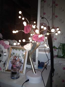 Product Review of Lampu Tidur Model Pohon Ranting Unik Colokan USB / Tenaga Baterai Dekorasi Kamar Kawat Tumblr Led/Led Tree Romantic Night Light Meja Samping Tempat Tidur Hadiah Ulang Tahun Lamp Led Plastik from r**a 0