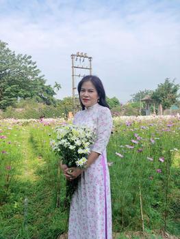 Product Review of Áo dài hoa nhí tím lụa Nhật in 6D _ Mã P64 from Y** L**6 2