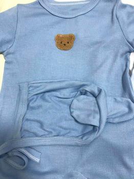 Product Review of [Kèm mũ] Bodysuit dài tay cho bé Đính Gấu, body dài tay cho bé gái bé trai chất Tăm gân mẫu quần áo sơ sinh 0-12M Jumpsuit Kem from B**o h** y** a** t** đ** t** 1