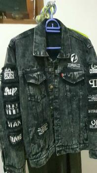 Product Review of Jaket Jeans Denim Z01 Emblem Black Snow|Jaket Jeans Dengan Design Bordir|Jaket Denim Hitam|Jaket Jeans New Fashion Pria dan Wanita Size M L dan XL from r**i a**d 0