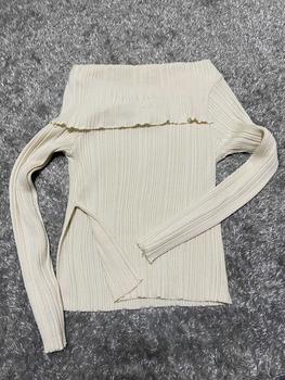 Product Review of Gakki เสื้อยืดหญิง เสื้อไหมพรมปาดไหล่ แขนยาว ผญ ผ้านิ่มใส่สบาย ฟรีไซส์ พร้อมส่ง 98117# Clothing Outfits from ช**ง 0