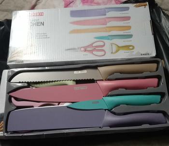 Product Review of 6 In 1 in BOX Stainless Steel Knife Set Scissors Kitchen Knife Knives Set Gunting Pisau Dapur Pisau Viral Pisau Cantik from L**a A**n 2