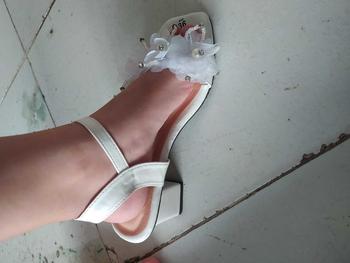Product Review of G04 Giày cao gót đế vuông quai voan đá 5 phân, sadal nữ quai bèo óng ánh. Shoes vừa hạt DéP Quai Hậu Jean from K** C** ❤**🍀 0