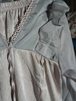 Product Review of Đồ bộ, đồ ngủ pijama tay dài tiểu thư chất liệu lụa xước phối voan nhiều màu xinh xắn dưới 62kg from m**7 1