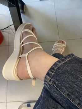 Product Review of EROSSKA - Giày sandal nữ đế xuồng dây quai mảnh cao 6cm màu nude - SB014 from H**p 0