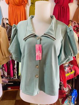 Product Review of Jaddmei”Oliv top model tali belakang semi crop premium bangkok Kancing Tebal Wanita Slim Denim Atasan Denim from V**i A**d 1