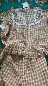 Product Review of Bộ Đồ Ngủ Nữ Pijama Chất Đũi Nhung Tiểu Thư HANI Thiết Kế Babydoll Đáng Yêu Chất Mềm Mịn Mát HK06 from 🍀**🍀 0