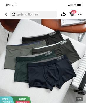 Product Review of Combo 5 Quần Boxer - 5 Quần Lót Nam Thun Lạnh Evisris fullsize 36-86kg. Menswear Sịp from N**8 0