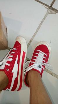 Product Review of (Spesial Kemerdekaan) Sepatu Pria Wanita028 XternalStepSure Mitterns Storm Merah Putih Low Canvas Kasual Casual Shoes Sneakers from H**🎼 1