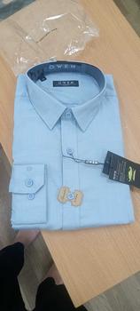 Product Review of OWEN - Áo sơ mi dài tay Owen Regular fit  chất sợi tre màu xanh dương in chìm Menswear Nam from n**3 0