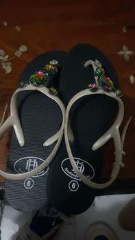 Product Review of (form to lùi size) Sandal Đính Đá Vuông Chiếc Lá Dép Shoes Giày Nữ from d**4 2