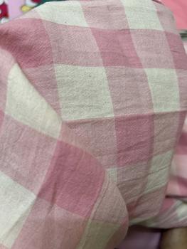 Product Review of Set bộ dài caro hồng cổ nhọn viền ren chất vải thô cotton nhăn by Channg Bee from H**g 0