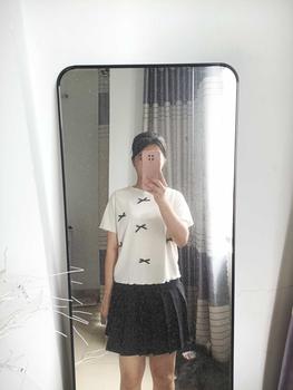 Product Review of Áo thun nữ baby tee đính nơ sang chảnh hottrend 2024 new best seller vải thun tăm co dãn bốn chiều dày dặn. Top from K**h 2