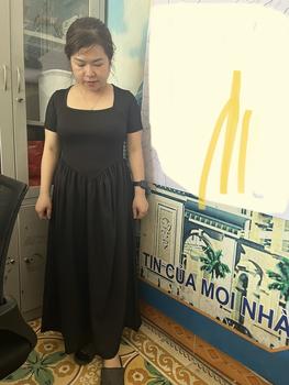 Product Review of TT108 Váy cổ vuông phối thô cộc tay vạt v váy xinh dễ thương Đầm Nữ Dress Women Kem Voan from S**p B** T** 1