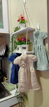 Product Review of Kain Lap Tangan Dapur Gantung MURAH Kain Lap Model Baju Bentuk Baju Lembut Free Hanger Biru Cleaning from N**a 1