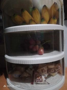 Product Review of HD Food Storage Stackable Plates Food Tray Temperature Sliding Door Dust and Insect Resistant Container Cover from M**💁 3