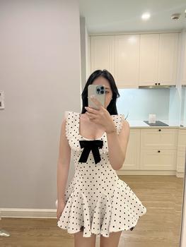 Product Review of Váy Dạ Tex chấm bi cổ nơ dáng xoè KT from B**p 0