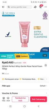 Product Review of SENKA Perfect Whip Gentle Rose Facial Foam 100gr - Mengandung Hyaluronic Acid Membersihkan Wajah from d**n 0