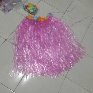5Pcs Rok Rumbai Hawai Papua Warna Warni Plastik Tali Rafia Wedding Game Tali Rafia Pentas Anak Dewasa Hula Plastik