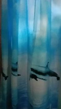 Product Review of New Motif!Tirai kamar mandi anti air bahan PEVA sudah dilengkapi dengan pengait/Tirai kamar mandi anti air ukuran 180x180cm bahan Plastik anti air from R**i s**4 0