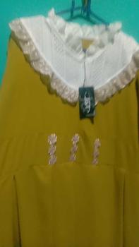 Product Review of Gamis Renda sweet lengan panjang model fashion wanita muslim modem terbaru new arrival model kekinian kombinasi brukat from m**a A**m 1