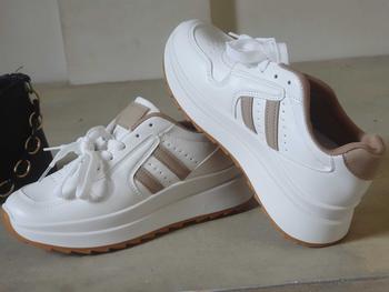 Product Review of MIA_Shoes White Leather Running Shoes with Comfy Thick Bottom and Trending Style for All Seasons Footwear Casual Closed Sports Shoes from A**n <** 3