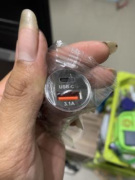 Product Review of ที่ชาร์จแบตในรถ, Elough, 3.1A USB + PD, การชาร์จอย่างรวดเร็ว, USB Type C, เหมาะสำหรับ iPhone, Xiaomi, poco, Samsung, ทำจากอลูมิเนียมอัลลอยด์, ที่ชาร์จโทรศัพท์ในรถยนต์ สีดำ from 🦋**🦋 1