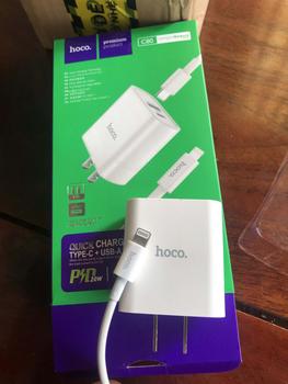 Product Review of [Bảo hành 12 tháng] Sạc nhanh PD20W cho iP, bộ sạc C80 đến từ thương hiệu Hoco, Củ sạc nhanh 2 cổng Type C PD20W và USB QC3.0 18W [ Bảo Hành 12 tháng 1 đổi 1 ] - SHIN STORE from M**h H**n 1