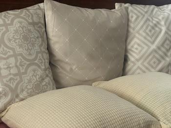 Product Review of Plain Thick Cotton Throw Pillow Case Cozy Super Soft Striped Velvet Square 16x16in Pillow Covers for Sofa from H**e 1