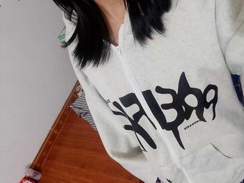 Product Review of Áo nỉ hoodie form rộng tay bồng phối vai Nữ Top Women in 2 mặt - Chữ Chảy from ⭒**y m**ᐟ ๋** 1