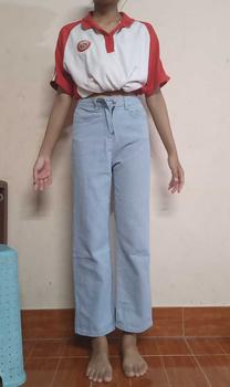 Product Review of กางเกงยีนส์ขายาวทรงบอย ผ้าด้าน เนื้อผ้าใส่สบายไม่หนา ขาทรงกระบอกกลาง กำลังสวย ส่งในไทย from s**n 0