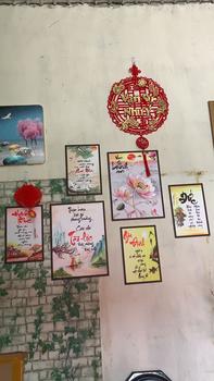 Product Review of Decor Tường tranh VẠN SỰ BÌNH AN, TÀI LỘC, THƯ PHÁP, CHA MẸ, tranh dán tường decor 6 bức,  in trên nhựa formex kèm sẵn keo dán, Treo Tường Treo Phòng Phòng Khách from T**🌷 0