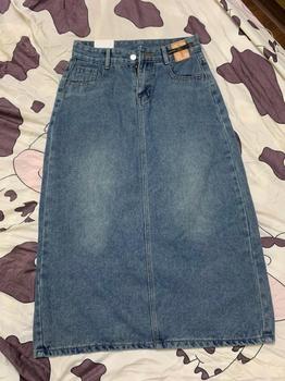 Product Review of Chân váy jean nữ dáng dài LIMISU váy bò dài lưng cao dáng chữ A xẻ tà sau chất jean cao cấp Nữ ( V1 ) from h**a 3
