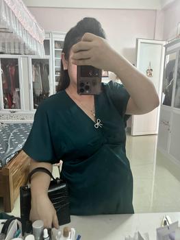 Product Review of HAMIE | Đầm lụa nhún ngực có bo chun (kèm hoa cài áo ) Nữ dài 118cm và dài 125cm from H**g T**y T**n 0