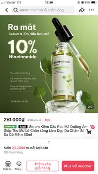 Product Review of Serum Kiềm Dầu Rau Má Dưỡng Âm Giúp Thu Mờ Lỗ Chân Lông Làm Đẹp Da Chăm Sóc Da Cỏ Mềm 30ml from T**I 0
