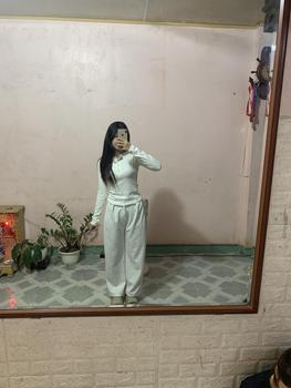 Product Review of Quần nỉ Raylin N07, quần ống rộng cạp chun có cúc và khoá quần, quần nỉ ép cotton - Ong, Nữ from k**h l** 0