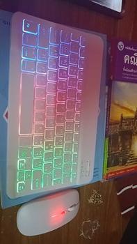 Product Review of [คีย์บอร์ดไทย] ใหม่แบ็คไลท์ไล่โทนสี Bluetooth keyboard,เมาส์ไร้สาย,คีย์บอร์ดiPad,เหมาะสำหรับแท็บเล็ตAndroid IOS x34nubwo from p**😄 0