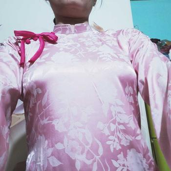 Product Review of Áo Dài Dáng Xuông Gấm Hoa, Có Chiết Ly Sau, Đính Nơ Thời Trang Nữ Sen Kem Women Dress Màu Hồng from P**n M**h H**h 0