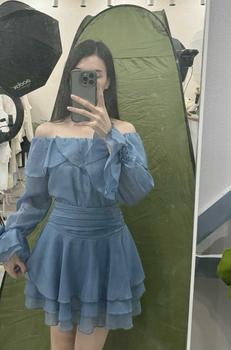 Product Review of Váy Dự Tiệc Trễ Vai Tay Đính Hoa Phối Chân Váy Xòe 3 Tầng Cira Boutique D0939 - Voan Tơ - Size S/M/L - Be/Xanh/Đen - Nữ - Dress, Women Tre váy  tiệc from K**m 0
