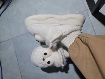 Product Review of [Có Quai+ Tất] Dép Lông Thỏ Êm Mượt Đính Mắt Đế Dày 5CM Bản Cao Cấp Có Quai Sau Kiểu Mới Mùa Đông Năm 2024 Siêu Ấm Êm Chân (Mã 64) from H**5 1
