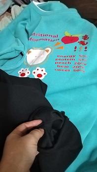Product Review of Sét BỘ NỈ áo dài tay sweater gấu và quả đào Nỉ cotton in 5D siêu nét phối gấu trắng.  kèm quần bom dây rút. from 1**5 0