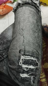 Product Review of Celana jeans denim pria motif sobek straigh slim ripped Stretch Panjang Fit Slimfit Skinny from M**_ 1