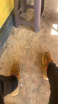 Product Review of sepatu safety pria ujung besi double suede cream tan brown boots karet sepatu Kerja Shoes Hitam Black from D**p 0