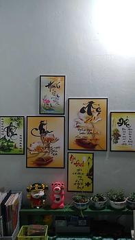 Product Review of Decor Tường tranh VẠN SỰ BÌNH AN, TÀI LỘC, THƯ PHÁP, CHA MẸ, tranh dán tường decor 6 bức,  in trên nhựa formex kèm sẵn keo dán, Treo Tường Treo Phòng Phòng Khách from F** L** N**n 0