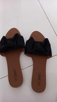 Product Review of [JING] NEW korean fashion flat bowknot gimi sandals shoes for women .（add 1size) from r**a ;** 0