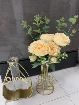 Product Review of (Mộc Khuê Decor) - Bình hoa trang trí nghệ thuật - lọ hoa thủy tinh khung sắt mạ vàng hình ngôi sao trái tim hiện đại dùng cắm hoa trang trí tiệc cưới sinh nhật tuyệt đẹp Decor, Decor Phòng bình hoa  nối liền cổ đại from j**p 0
