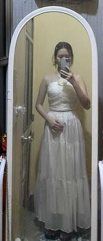 Product Review of Sét Váy Maxi Áo Cúp Nguc Dây Yếm Gắn Hoa + Chân Váy Xoè Dáng Dài 2 Lớp from g** t** đ** t**🥲 0