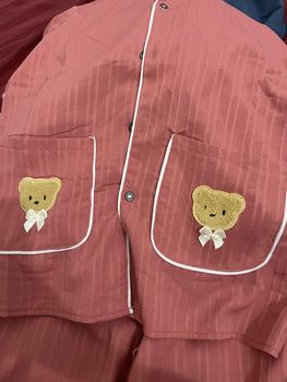 Product Review of Bộ Ngủ Đồ Bộ Pyjama Cổ Vets Quần Dài Aó Hai Túi Gấu Vải Đũi Gân Mềm Nhẹ from M**e 3